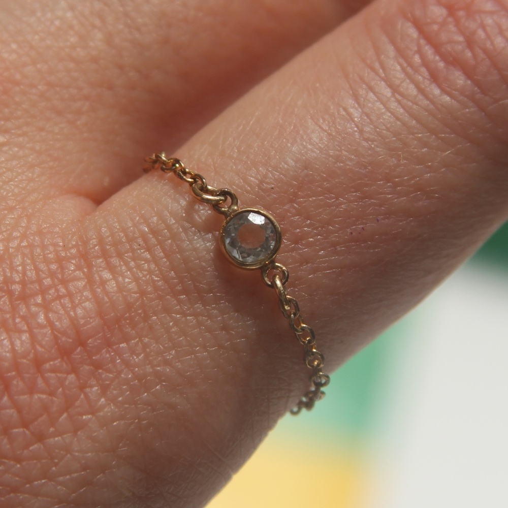 Gold-filled and Topaz Chain Ring